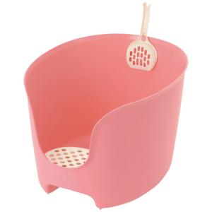 在庫限り 猫トイレ ラプレ 壁高ネコトイレ スコップ付き オープン ハイタイプ 深型 シンプル かわいい おしゃれ 簡単お手入れ 固まる猫砂用 リッチェル