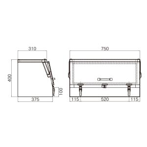 2751037 750Fステンレス スライドオープン工具箱中間鋼種|代引き不可|メーカー直送|トラック用品 トラック用 トラック ステンレス 工具箱｜kamotudonet