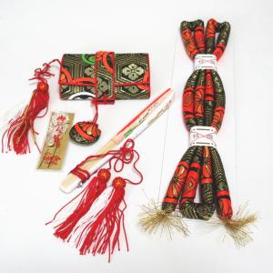 七五三 お参り小物4点セット はこせこ ビラ簪 扇子 帯締め 小物セット