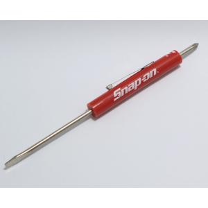 Snap-on (スナップオン) ミニドライバー マイナス 銀グリップ 虫回し