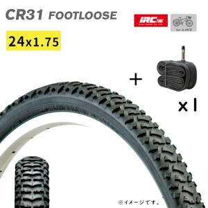 自転車タイヤ 24インチ IRC  24×1.75 （47-507）CR31 フットルース H/E ジュニアマウンテンバイクタイヤ チューブ1本セット（佐）と｜パナソニック電動 自転車のメイト