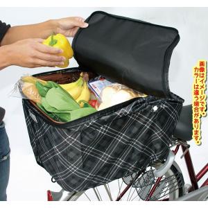 自転車カゴカバー 後用 丈夫な厚手 2段式 チ...の詳細画像4