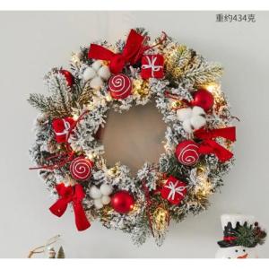 クリスマスリース 玄関ドア リース 造花 ドアチャーム 花輪 ガーランド ドア 壁飾り デラックスリース かわいい ゴージャス ナチュラルリース