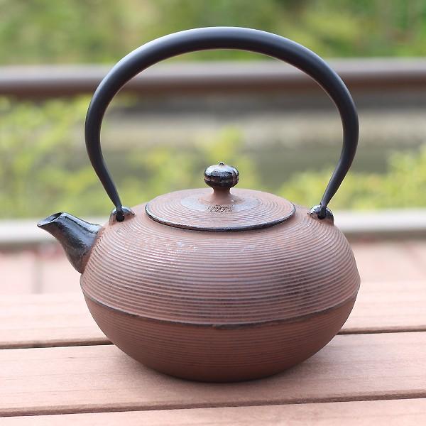 南部鉄瓶　鉄器　丸糸目（中）（茶）　1.8L