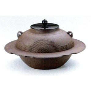 茶道具 風炉釜 風炉用釜 真形釜 浜松地紋 菊池政光作 釜鐶付 茶道