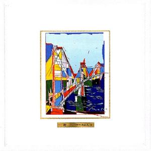 パネル　アート額　夢のヴァイオリン　小　アルミ製・アルミ額　横31.5×縦31.5cm　池田満寿夫画｜kana7