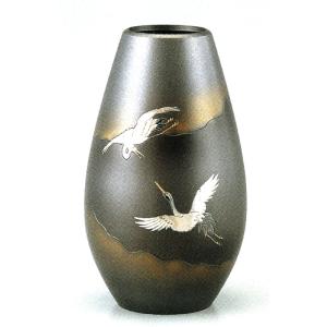高岡銅器 銅製花瓶 鳳祥 鳳凰 12号 美術工芸品 記念品 花活 : 日本もの