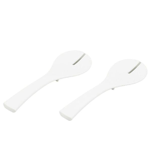 食洗機対応 先割れ小しゃもじ ホワイト（2本組） | シンプル シンプルしゃもじ キッチン雑貨 調理...