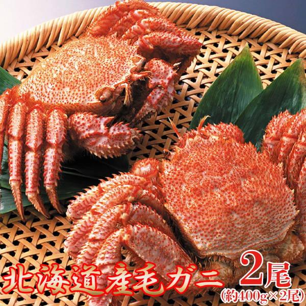 毛ガニ 毛蟹 ボイル 北海道産 400g×2尾 ギフト対応可 冷凍便