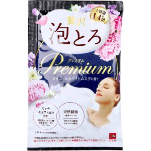 泡入浴剤 お湯物語 贅沢泡とろ プレミアム 入浴料 ピオニー＆ホワイトムスクの香り 40g 1回分
