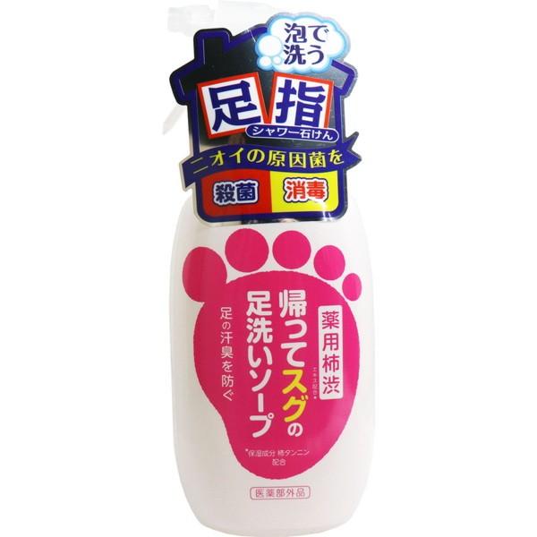 足のにおい対策 臭い消し 石鹸 足洗用ソープ 薬用柿渋 帰ってスグの足洗い 250ml 体臭予防