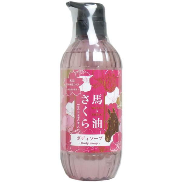 ボディソープ 本体ボトル 馬油さくら ボディソープ 500ml 保湿成分 馬油と陽光桜花エキス配合 ...