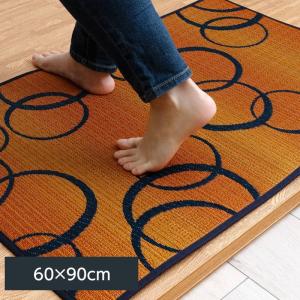 玄関マット ドアマット 室内 屋内用 Fマルコス 60×90cm おしゃれ 夏 い草マット 裏面滑り止め付き