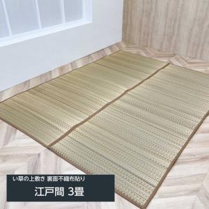 い草ラグ カーペット 畳の上敷き 手混ぜ織 FX色彩 江戸間 3畳 176x261cm ウレタン入 裏面不織布貼り