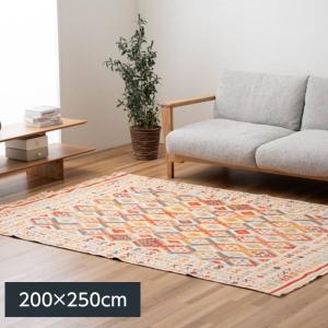 ラグマット カーペット ラドラ 200×250cm 手織り絨毯風 洗濯機で洗える シェニールラグ 裏面滑り止め付き
