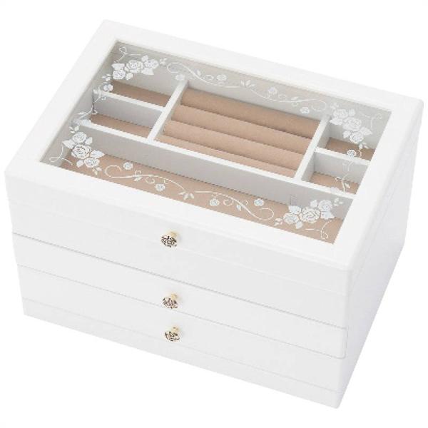 茶谷産業 木製ジュエルケース(ホワイト)
