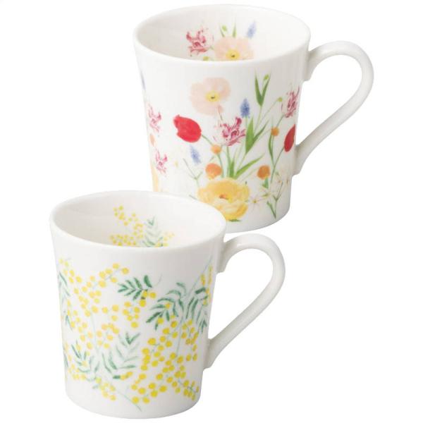 ペアマグカップ 山加商店 日比谷花壇 ペアマグセット(ミモザ・チューリップ)