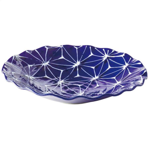 多用皿 食器 西海陶器 波佐見焼 琉璃 波渕多用皿 麻の葉