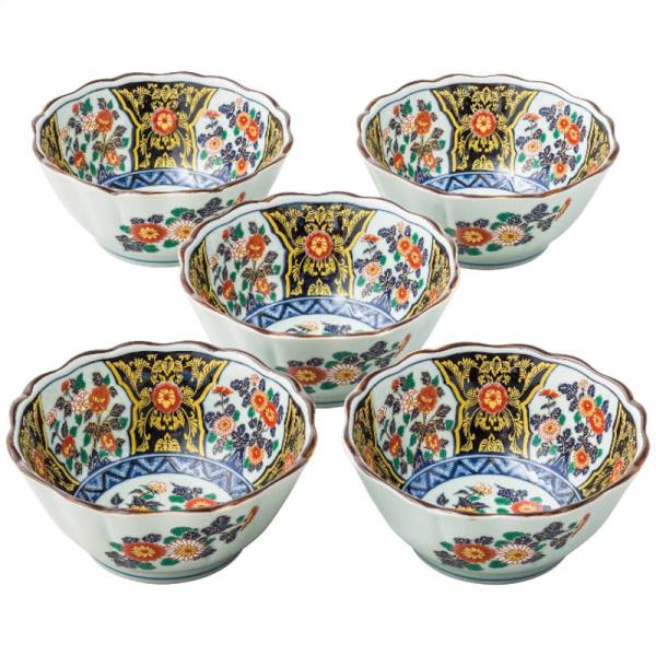 小鉢セット 食器 西日本陶器 有田焼 染錦金彩紋 八角小鉢揃