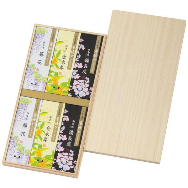 日本香堂 香結び 進物用木箱サック6箱セット