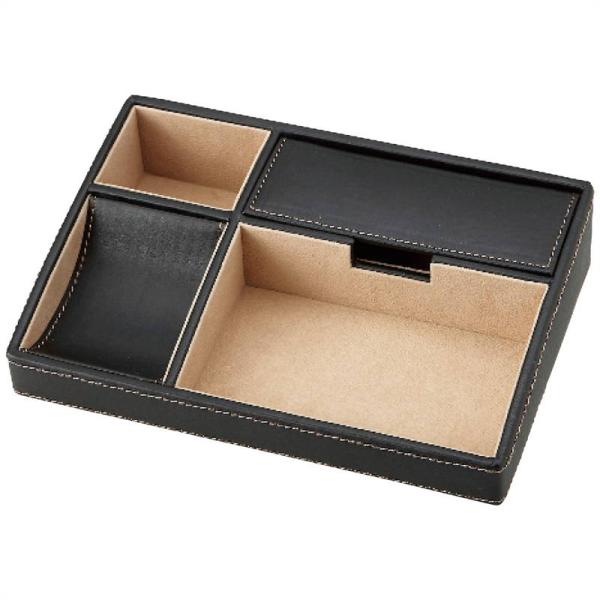 オーバーナイター 合成皮革 眼鏡置き スマホ立て 時計 ペンホルダー