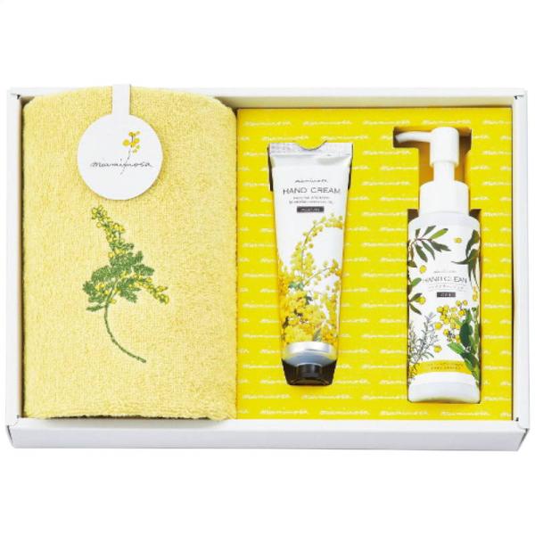 ミアミモザ フェイスタオル＆コスメセット クリーム