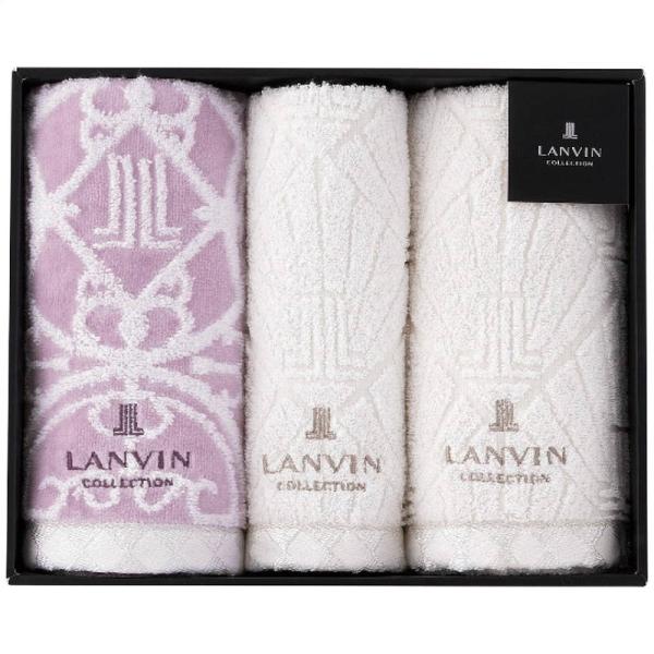 ランバン フェイス・ウォッシュタオルセット パープル