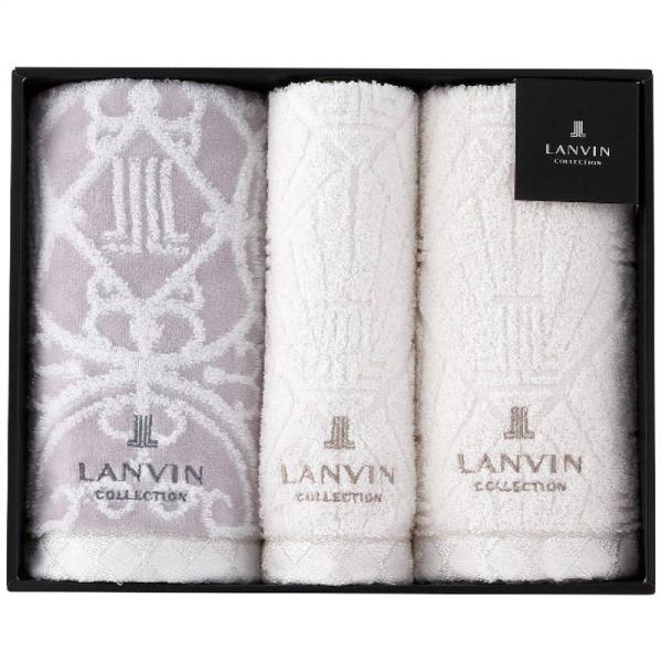 ランバン フェイス・ウォッシュタオルセット グレー