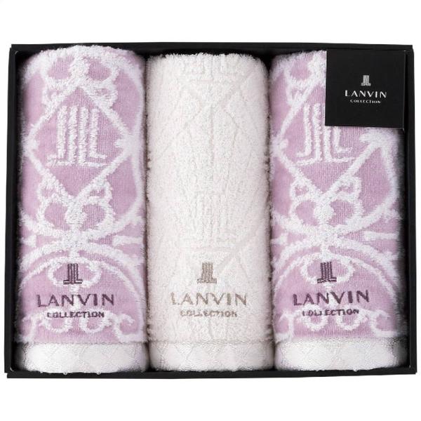 ランバン フェイスタオル3枚セット パープル