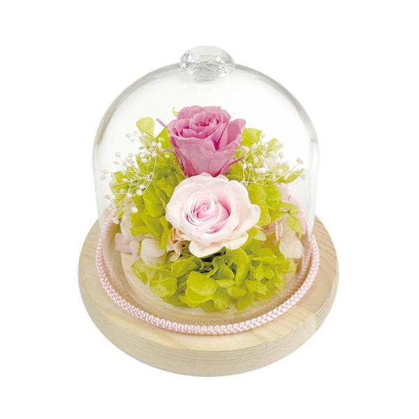 母の日 ギフト 花 ジュエルガラスドーム ピンク