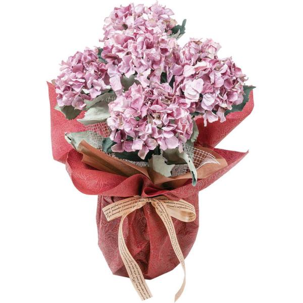 母の日 ギフト 花 アーティフィシャルフラワー紫陽花5本立ち パープル