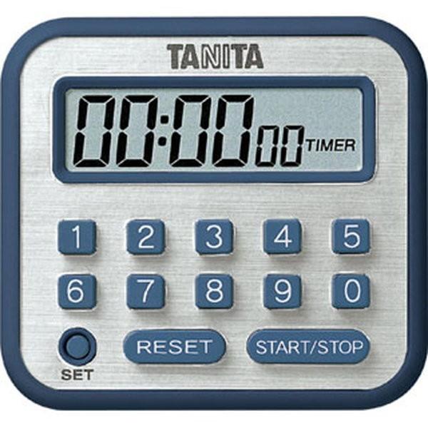 タイマー デジタルタイマー 長時間 タニタ 最大100時間計測 マグネット スタンド式 ブルー