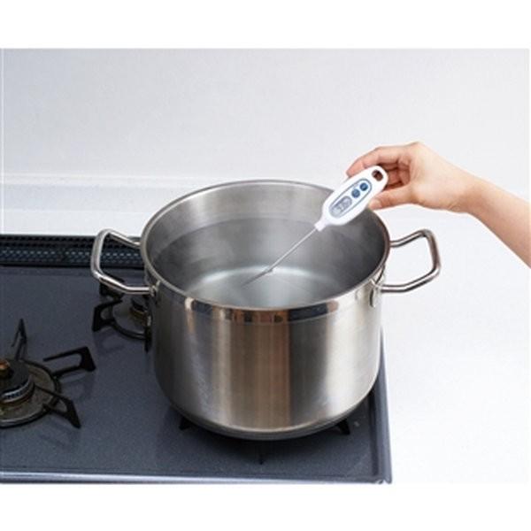 料理用スティック温度計 デジタル温度計 タニタ 丸洗い対応 防水タイプ ホワイト