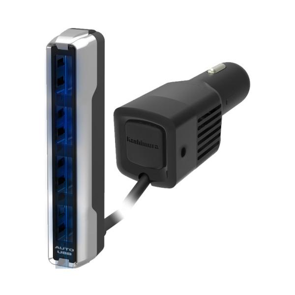 車載用充電器 スマホ充電器 シガーソケット USB ハブ 4連ポート typeA 自動判定 セパレー...