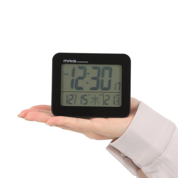 目覚まし時計 電波時計 小型 卓上置き時計 デジタル表示 電子音アラーム ライト カレンダー 温度計...