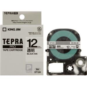 テプラ Pro プロ キングジム テープ カートリッジ ST12K 幅12mm 透明ラベル 黒文字｜kanaemina