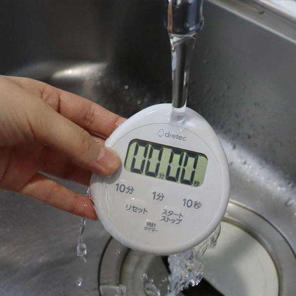 防水タイマー 時計付き キッチンタイマー デジタル 洗える 台所 調理用 お風呂 磁石 スタンド