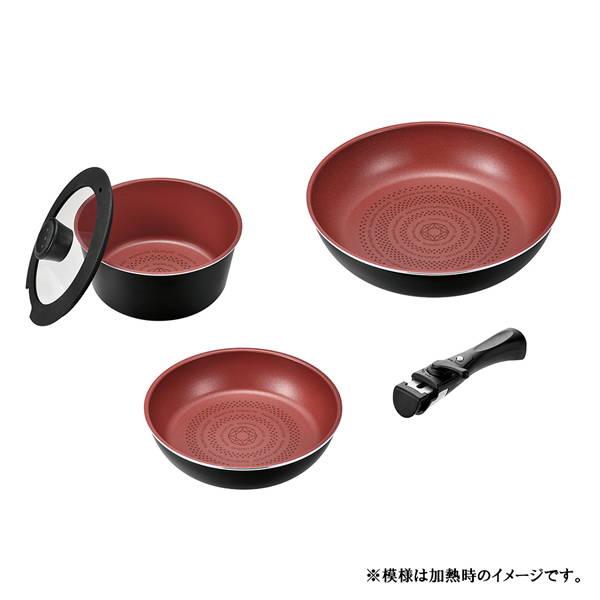 フライパンセット 調理器具5点セット フライパン20cm＆26cm 片手鍋18cm ガラス蓋 外せる...