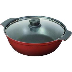 二段式グリーン鍋 オール熱源対応*4 旨味 ふっ素加工 IH対応 ガラス蓋付 卓上鍋 24cm HB-6964 オール熱源