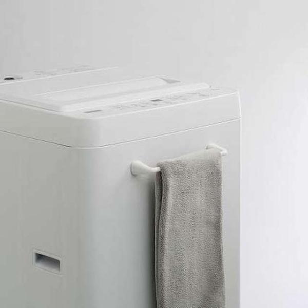 タオル掛けハンガー ミニ 幅25.5cm 強力 マグネット式 ネオジム磁石 白 ホワイト 冷蔵庫 洗...