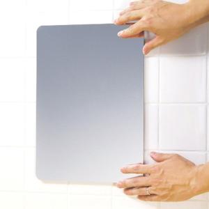 洗面鏡 浴室鏡 割れないミラー 壁面鏡 壁掛けセーフティミラー ミニ 145×215mm｜kanaemina