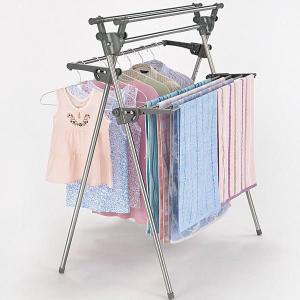 室内物干しスタンド ものほし台 バスタオル掛け 折りたたみ X型 ステンレス製 2段