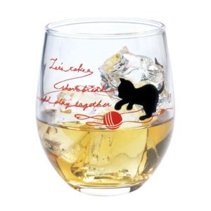 グラス コップ タンブラー ガラス 猫 ねこ ネコ レッド おしゃれ かわいい 日本製｜kanaemina