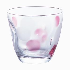 グラス コップ 麦茶コップ 水玉グラス ピンク ガラス製 フリーカップ 240ml 3個セット 日本製｜kanaemina