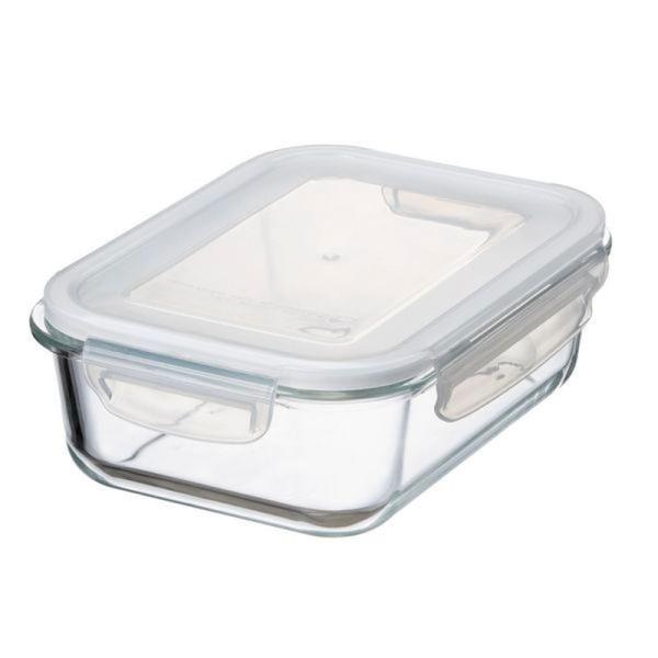 保存容器 耐熱ガラス製 4点ロック 密閉蓋付き デリッシュ・ライフ 耐熱ガラス保存容器 長方形 15...