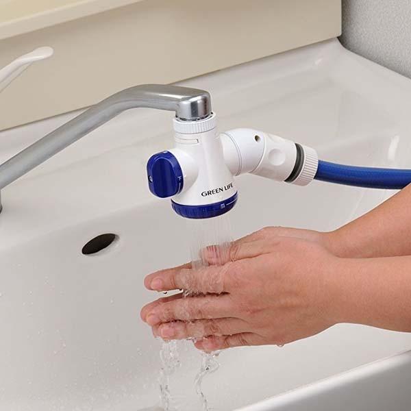 水道蛇口コネクター シャワー付き 混合水栓用 2又タイプ 洗面台 洗面所 台所 キッチン