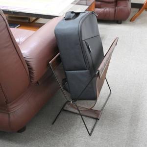 カバン置き 荷物置き 来客収納かご ハンモック バスケット レザー調ハンモック型メッシュバスケット ブラウン