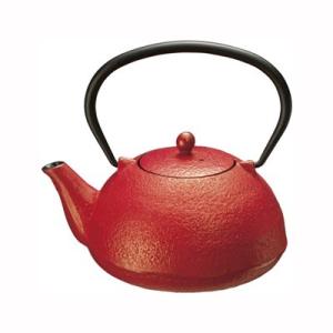 鉄瓶 急須 鉄びん やかん 茶器 直火 梨地/チェリー 0.6Ｌ