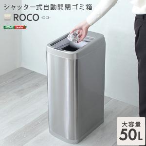 ゴミ箱 ダストボックス 電動 自動開閉ごみ箱 大容量50L ステンレス シャッター式 乾電池式 省スペース スリム コンパクト 完成品｜kanaemina