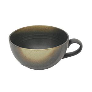美濃焼 和風カフェシリーズ 石目 スープ碗 黒茶吹